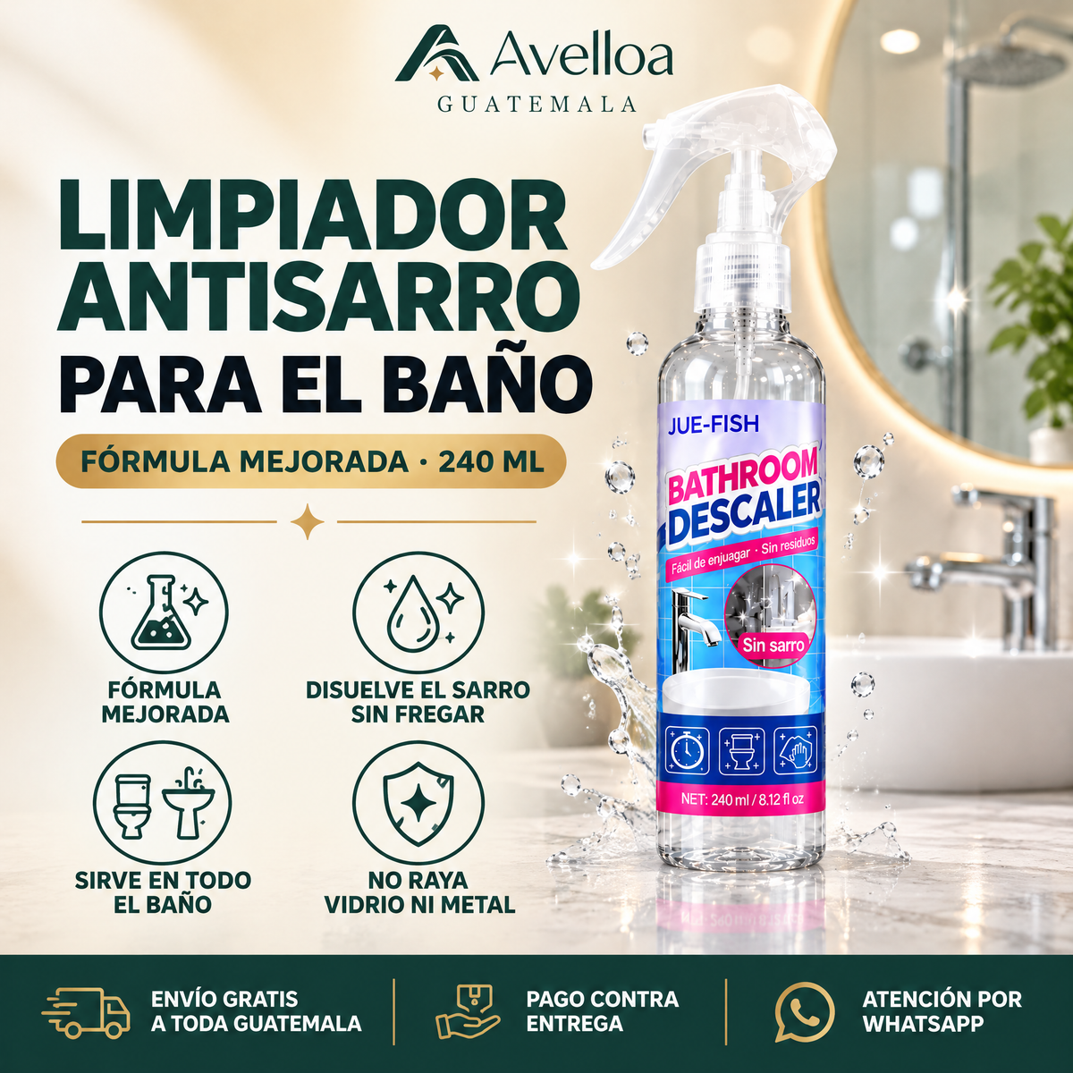 Espuma antisarro para baño — Avelloa Guatemala