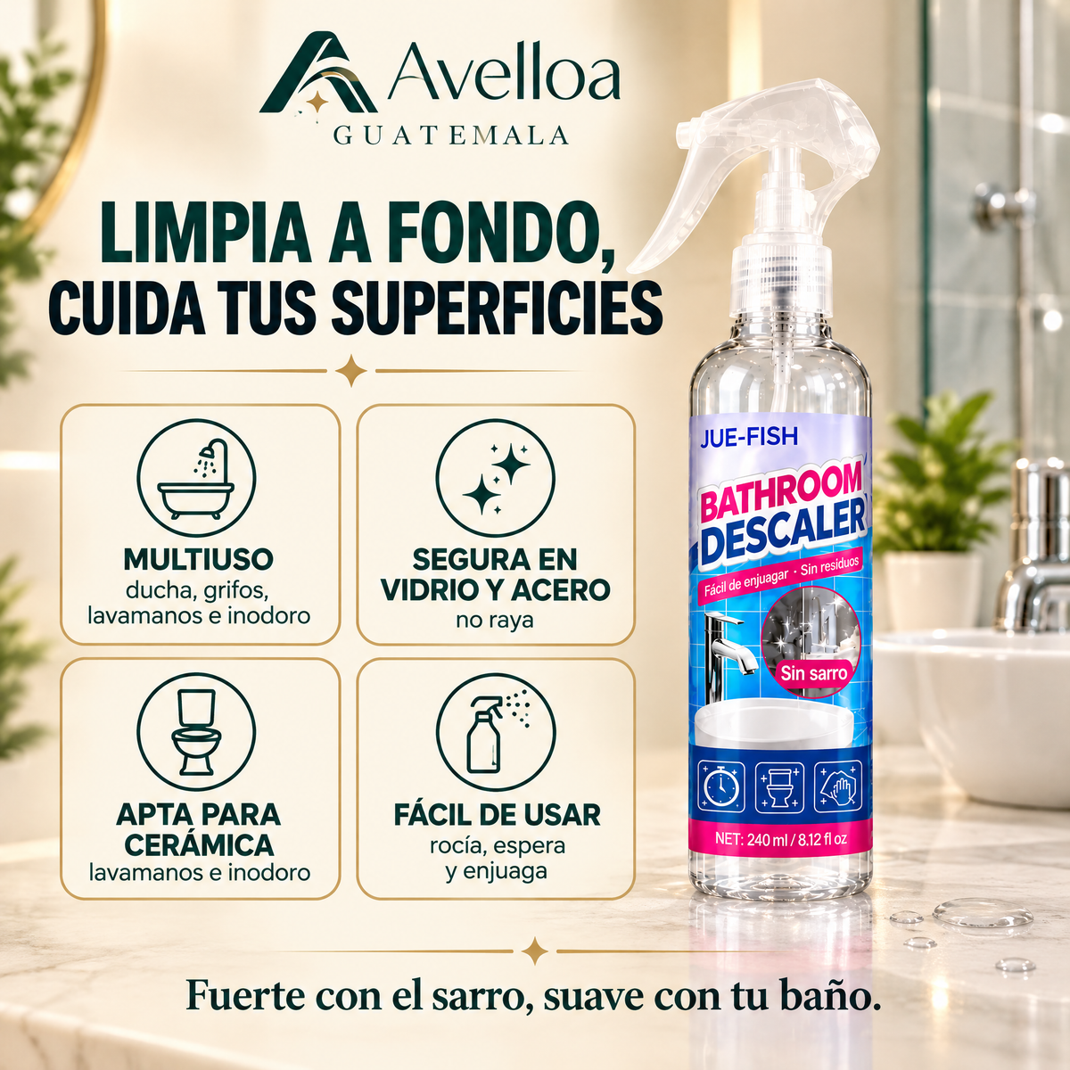 Espuma antisarro para baño — Avelloa Guatemala